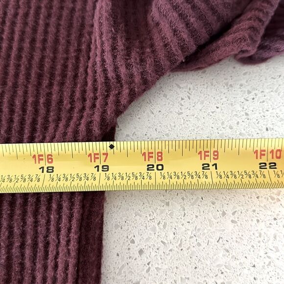 NWT Aeropostale Waffle Knit XS Maroon Long Sleeve Oversized Boat Neck Loose - Picture 5 of 8